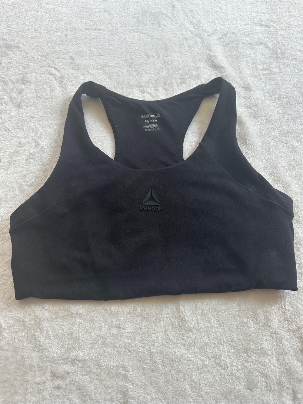 Reebok Black Racerback Medium-Support Sports Bra